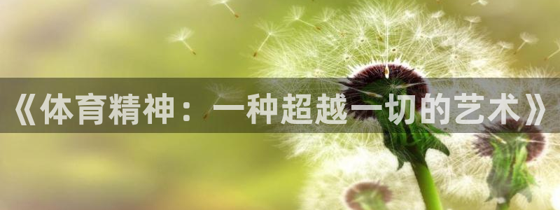 JJB竞技宝官网下载平台：《体育精神：一种超越一切的